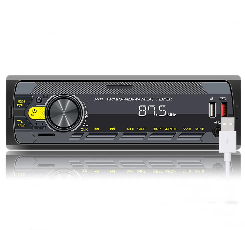 1 Din Car Radio Stereo Bluetooth Receiver Fast Charging Jack