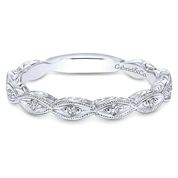 14K White Gold Diamond Band