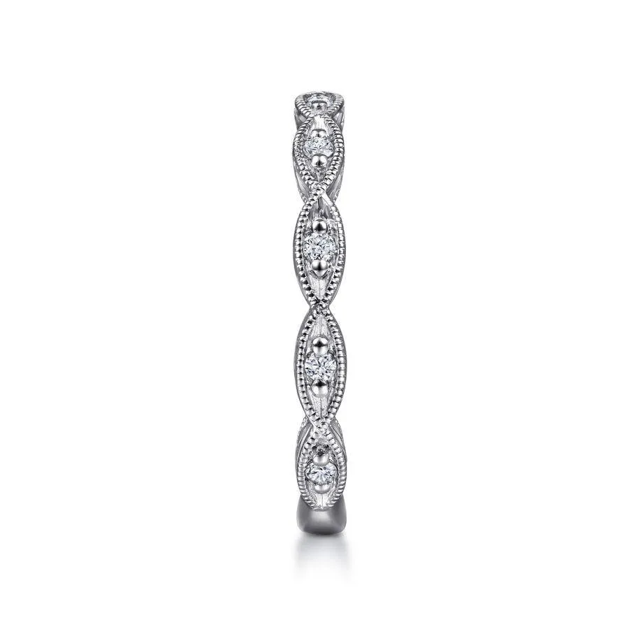 14K White Gold Diamond Band