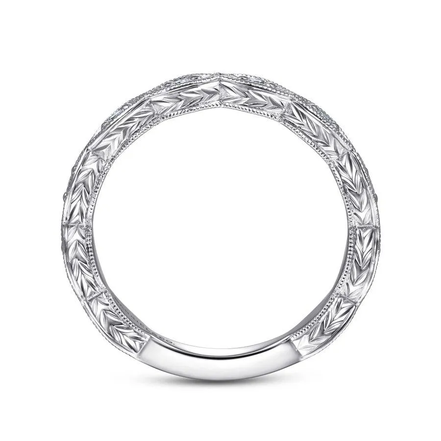 14K White Gold Diamond Band