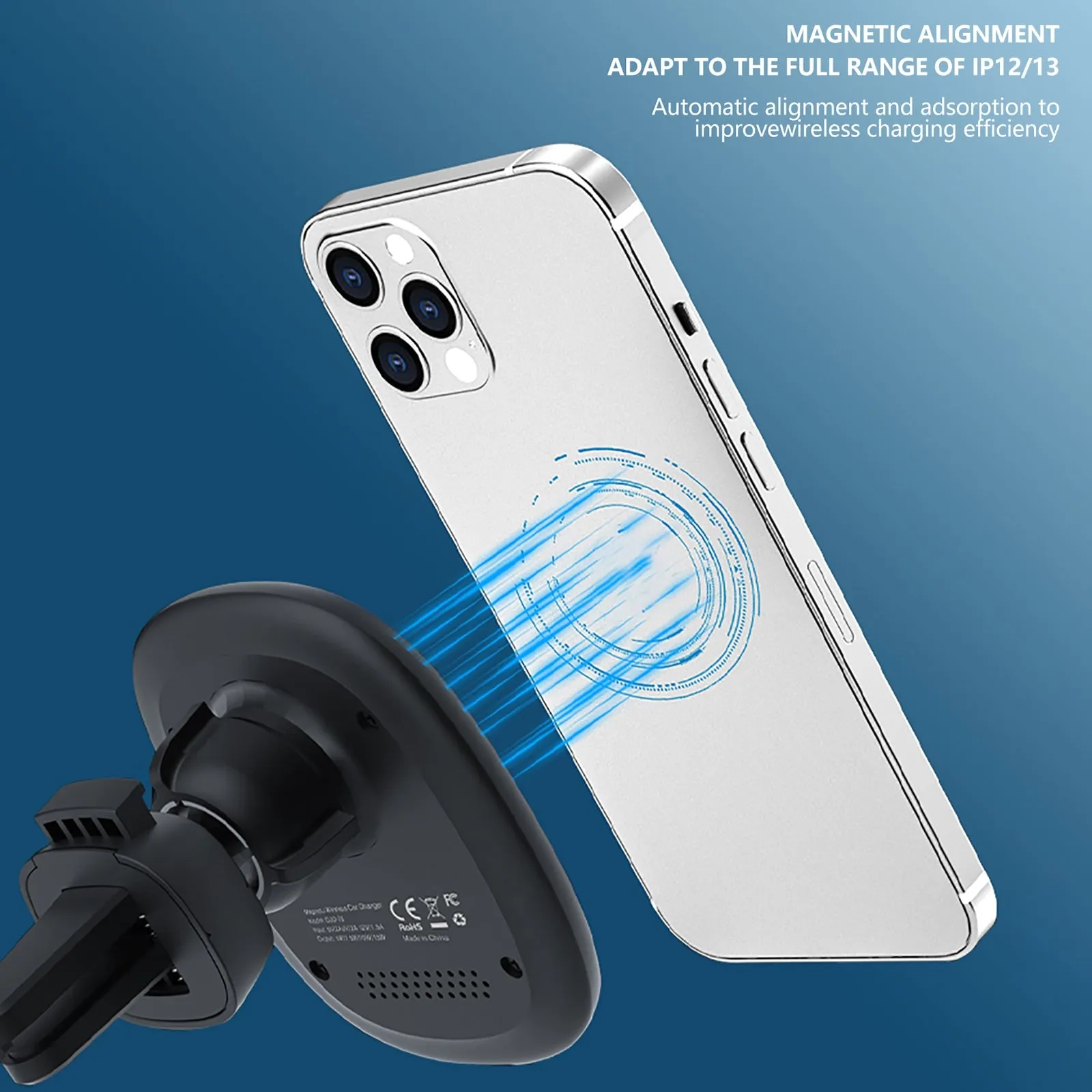 15w Magnetic Wireless Car Charger Fast Charging Air Vent Phone