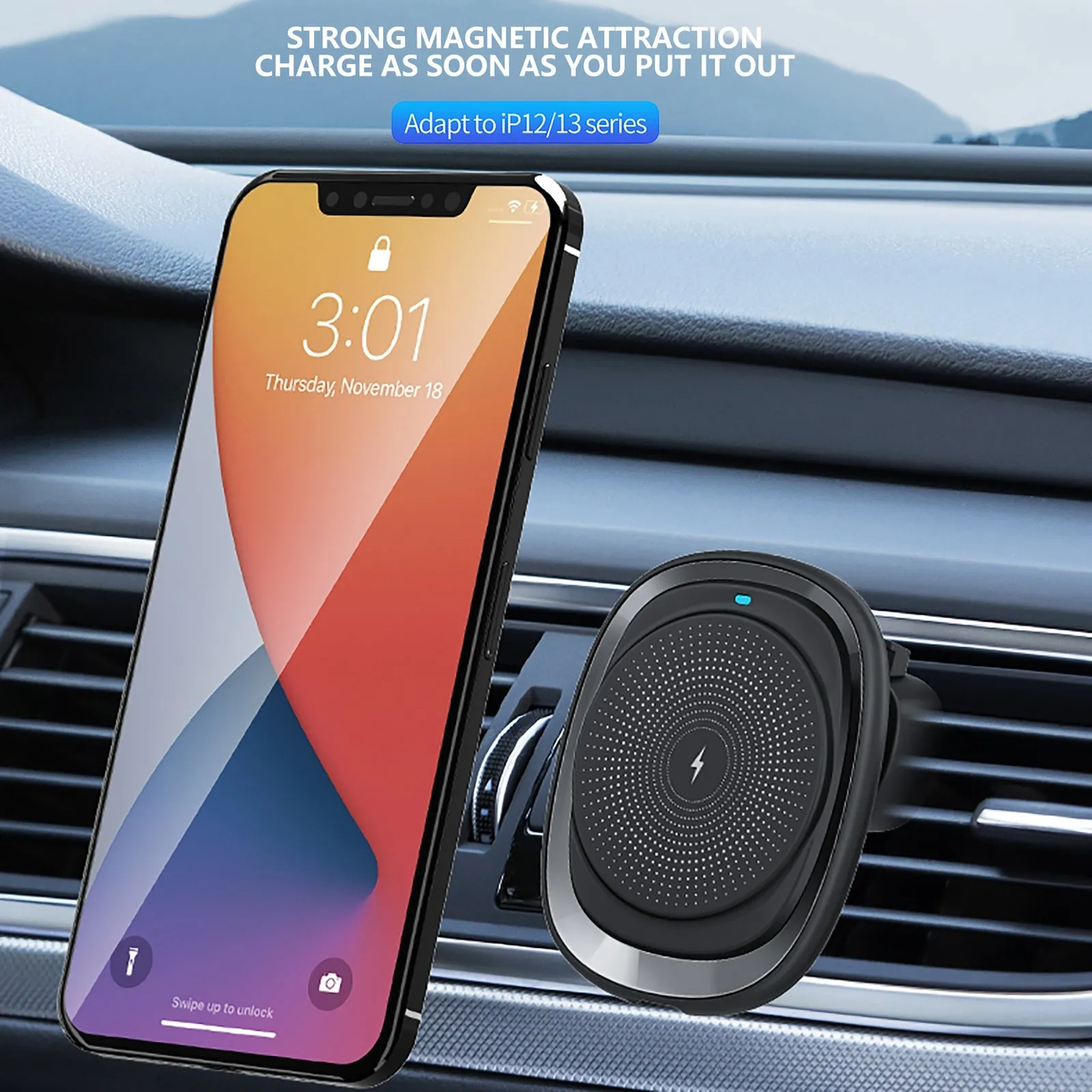 15w Magnetic Wireless Car Charger Fast Charging Air Vent Phone
