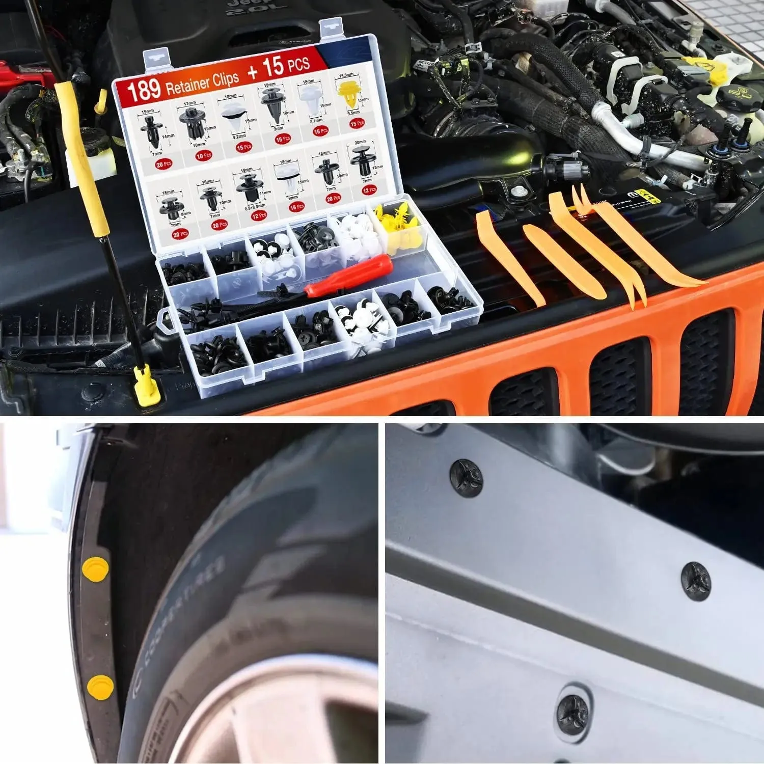 204 Pcs Bumper Retainer Clips Car Push Retainer Kit