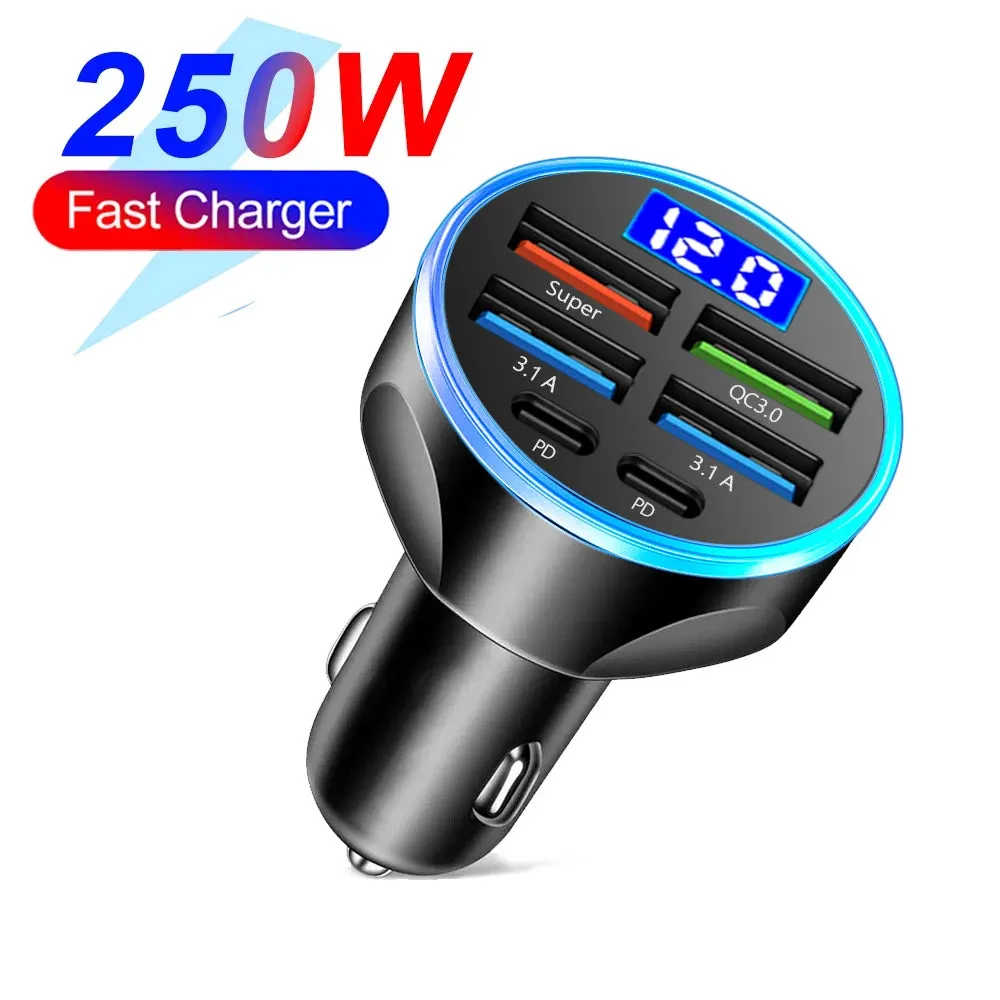 250W PD 6-Port Car Charger