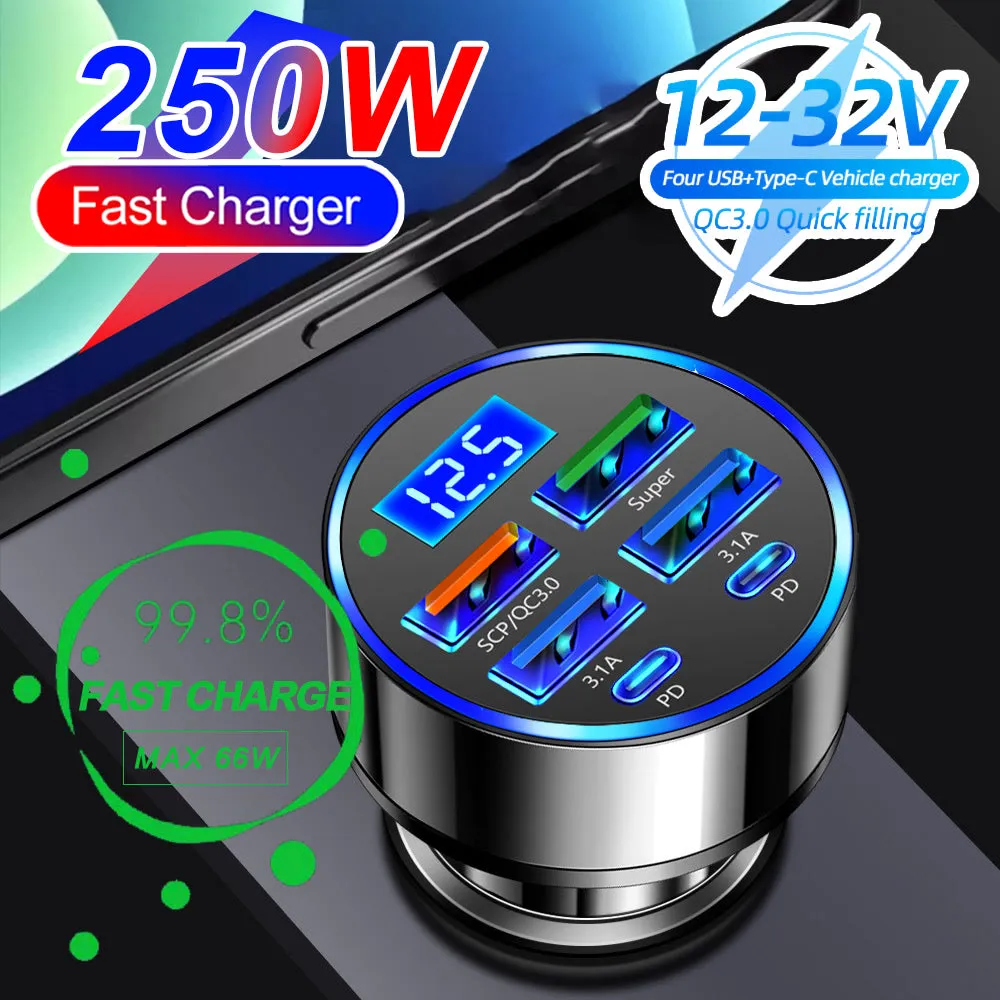 250W PD 6-Port Car Charger