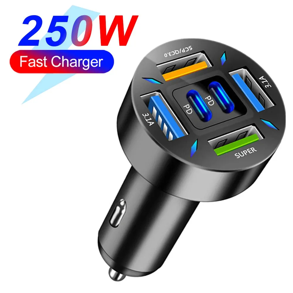 250W PD 6-Port Car Charger