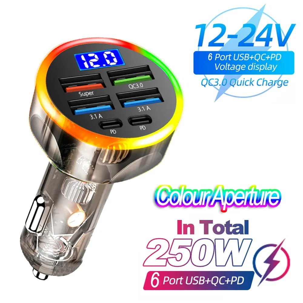 250W PD 6-Port Car Charger