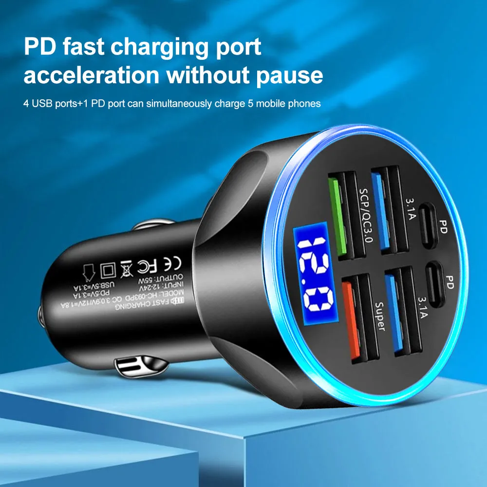 250W PD 6-Port Car Charger