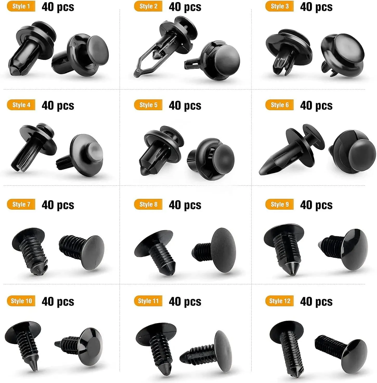 480 Pcs Car Push Retainer Clips Kits For Toyota GM Ford Honda Acura Chrysler