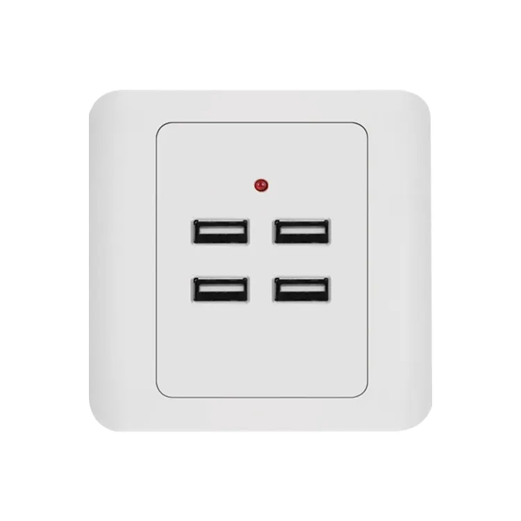 5V 3.1A 4 Ports USB Wall Charger Adapter Dock Station Socket Power Panel, 36V input