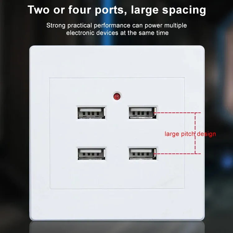 5V 3.1A 4 Ports USB Wall Charger Adapter Dock Station Socket Power Panel, 36V input