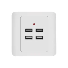 5V 3.1A 4 Ports USB Wall Charger Adapter Dock Station Socket Power Panel, 36V input
