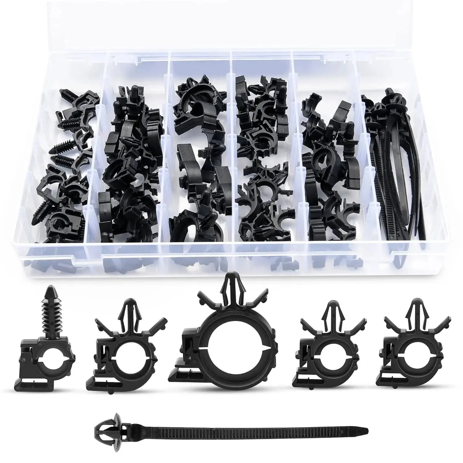 60 Pcs Universal Wiring Harness Routing Clip Assortment Kit