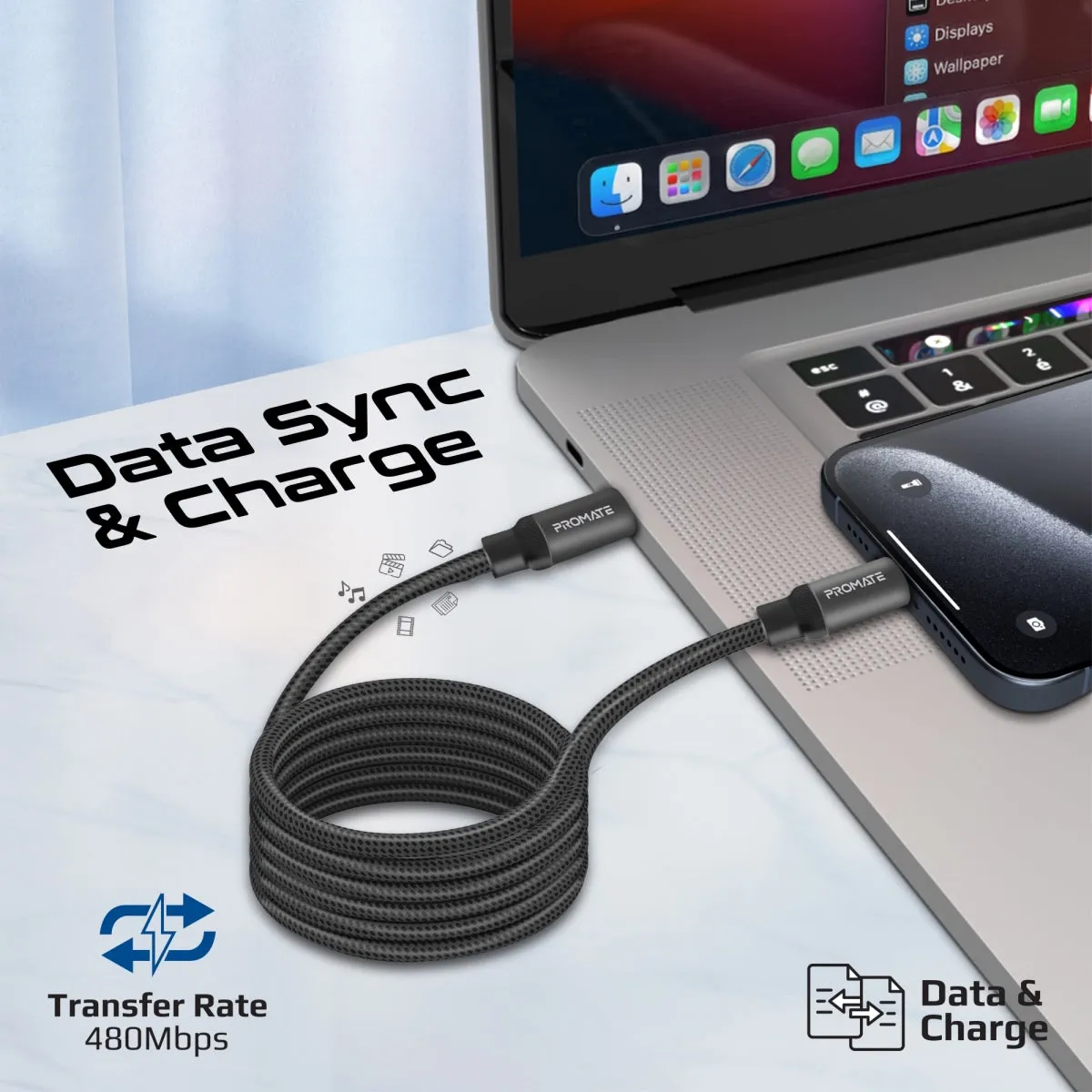 60W Power Delivery Self-Organizing Magnetic USB-C Cable