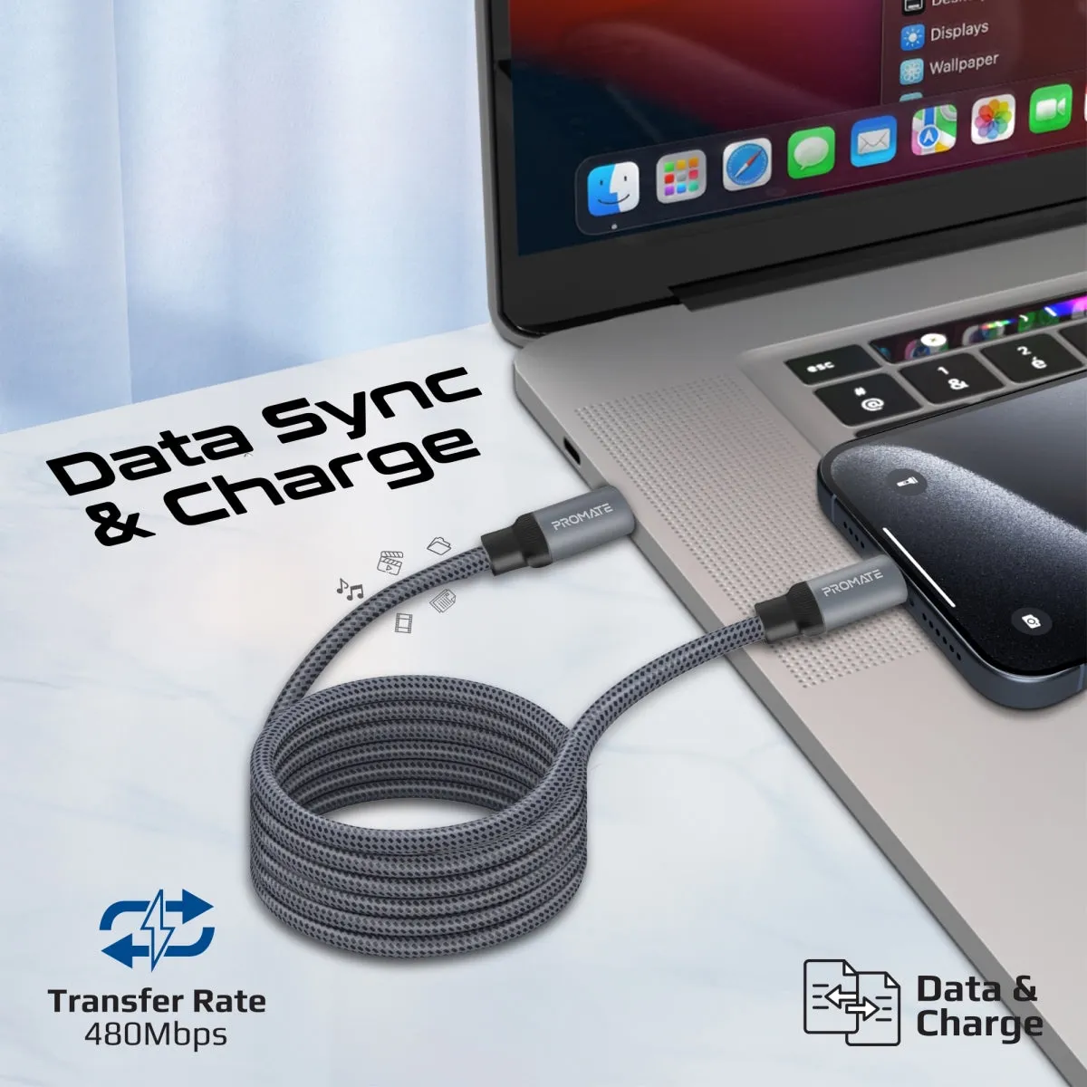 60W Power Delivery Self-Organizing Magnetic USB-C Cable