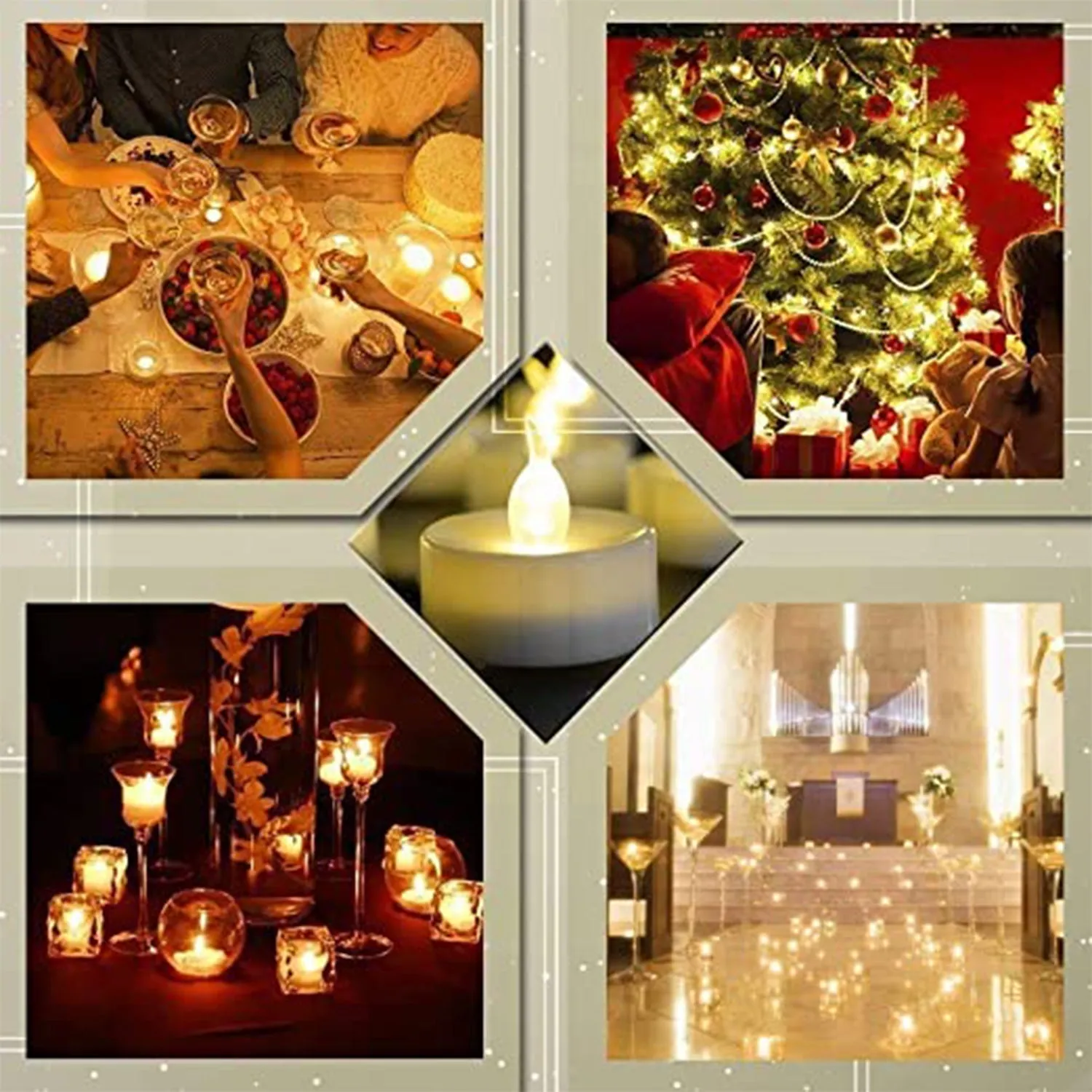 6433 Set of 8Pcs With transparent box. Flameless Floating Candles Battery Operated Tea Lights Tealight Candle - Decorative, Wedding.
