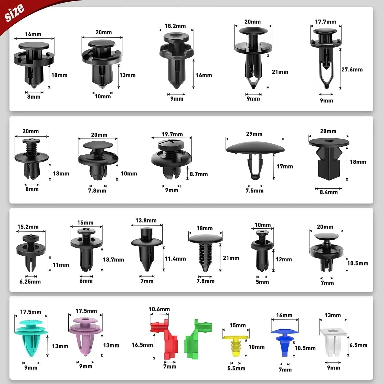 725 Pcs Car Push Retainer Clips Kits For Toyota GM Ford Honda Chevy