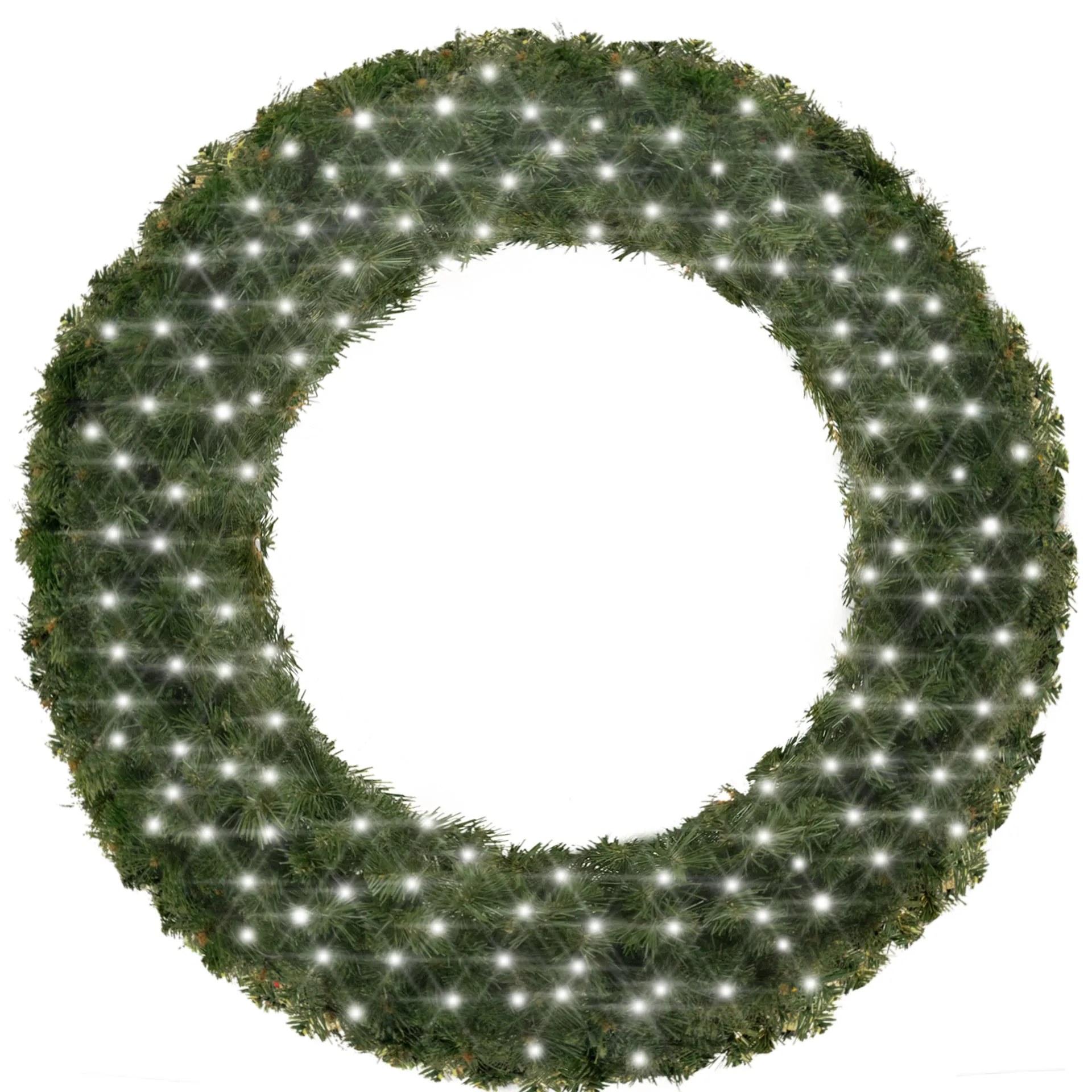 8' Sequoia Wreath Lit with Warm White LEDs