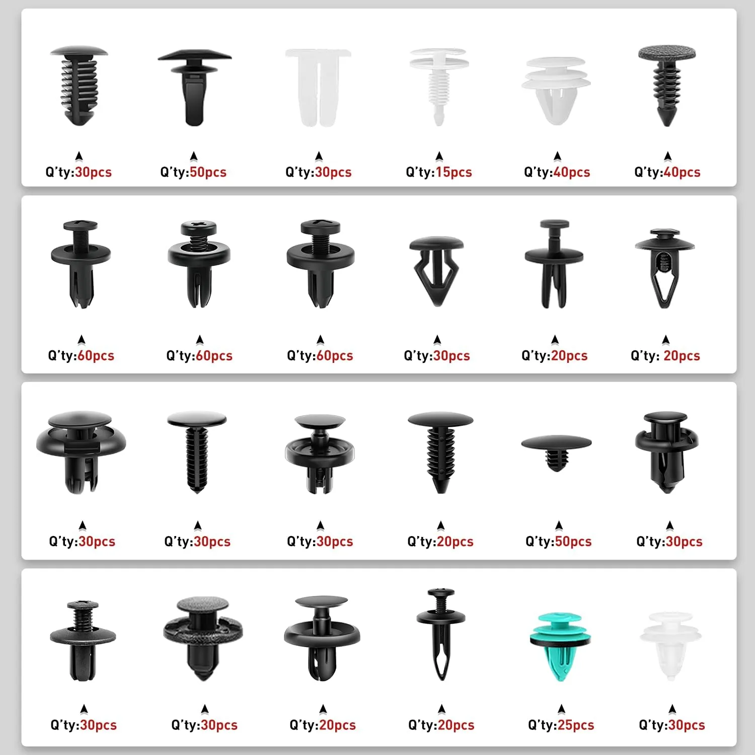 845 Pcs Car Push Retainer Clips Auto Fasteners Assortment