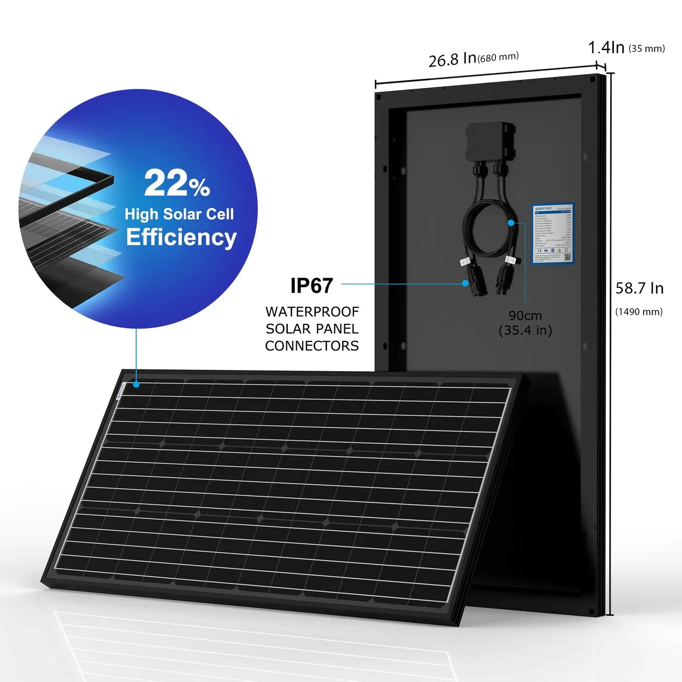 ACOPower 200 Watt 12 Volt Monocrystalline for Water Pumps & Residential Power Supply