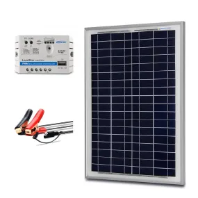 ACOPOWER 25W Off-grid Solar Kits, 5A charge controller with SAE