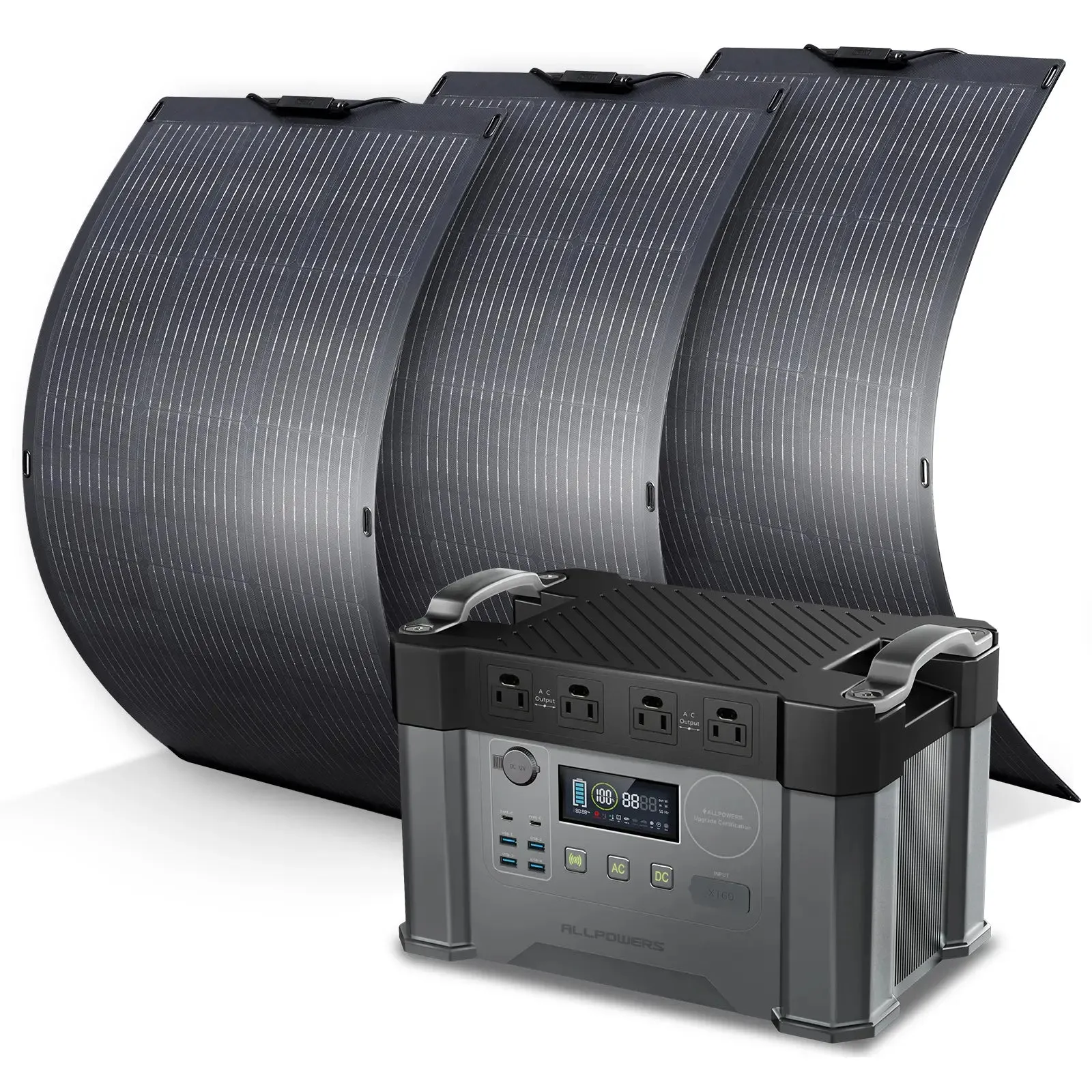 ALLPOWERS Solar Generator Kit 2000W (S2000   SF100 100W Flexible Solar Panel)