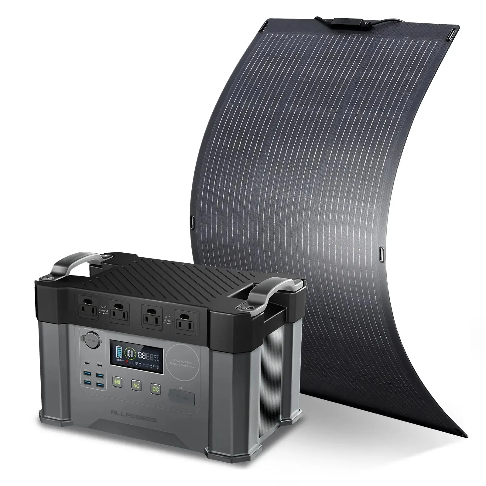 ALLPOWERS Solar Generator Kit 2000W (S2000   SF100 100W Flexible Solar Panel)