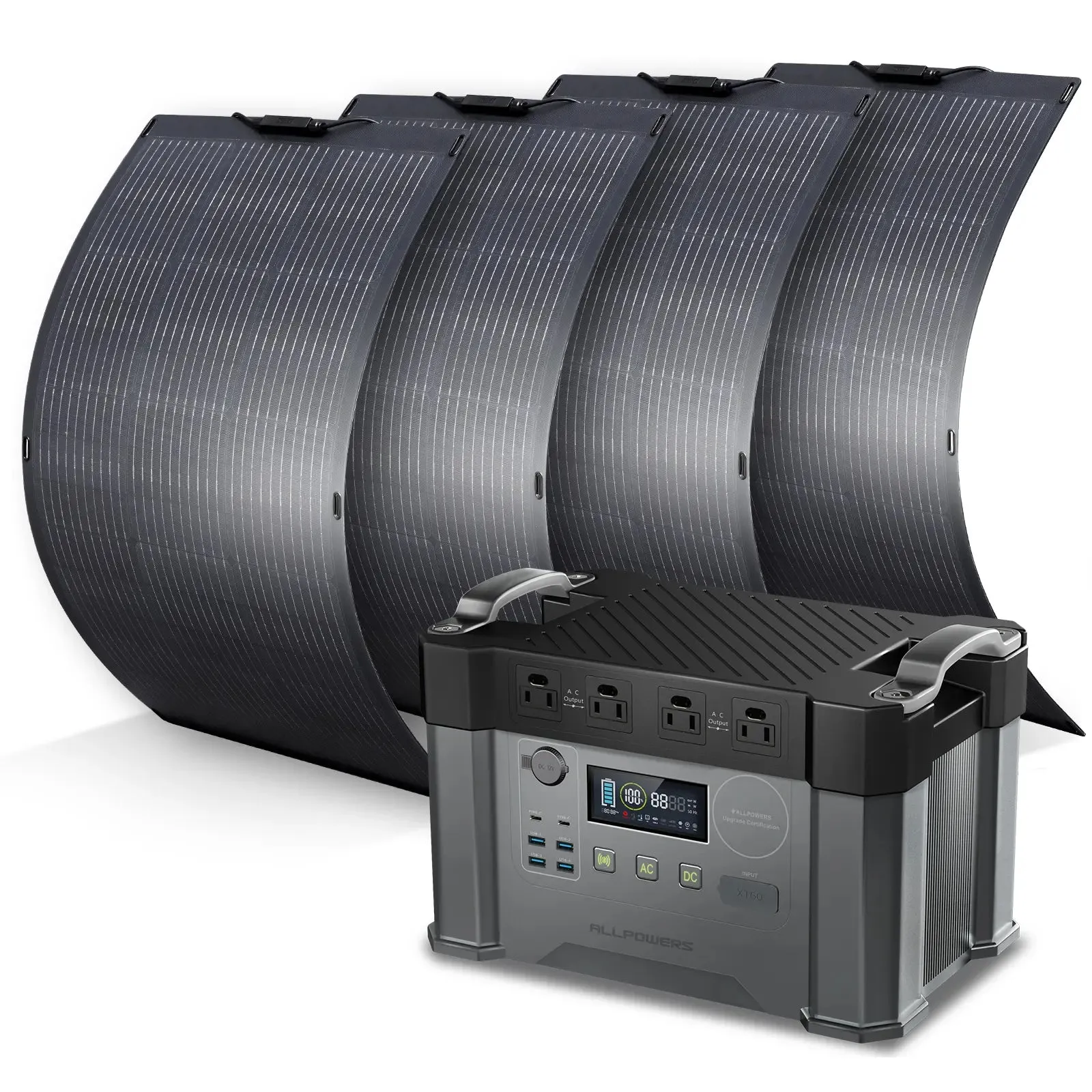 ALLPOWERS Solar Generator Kit 2000W (S2000   SF100 100W Flexible Solar Panel)