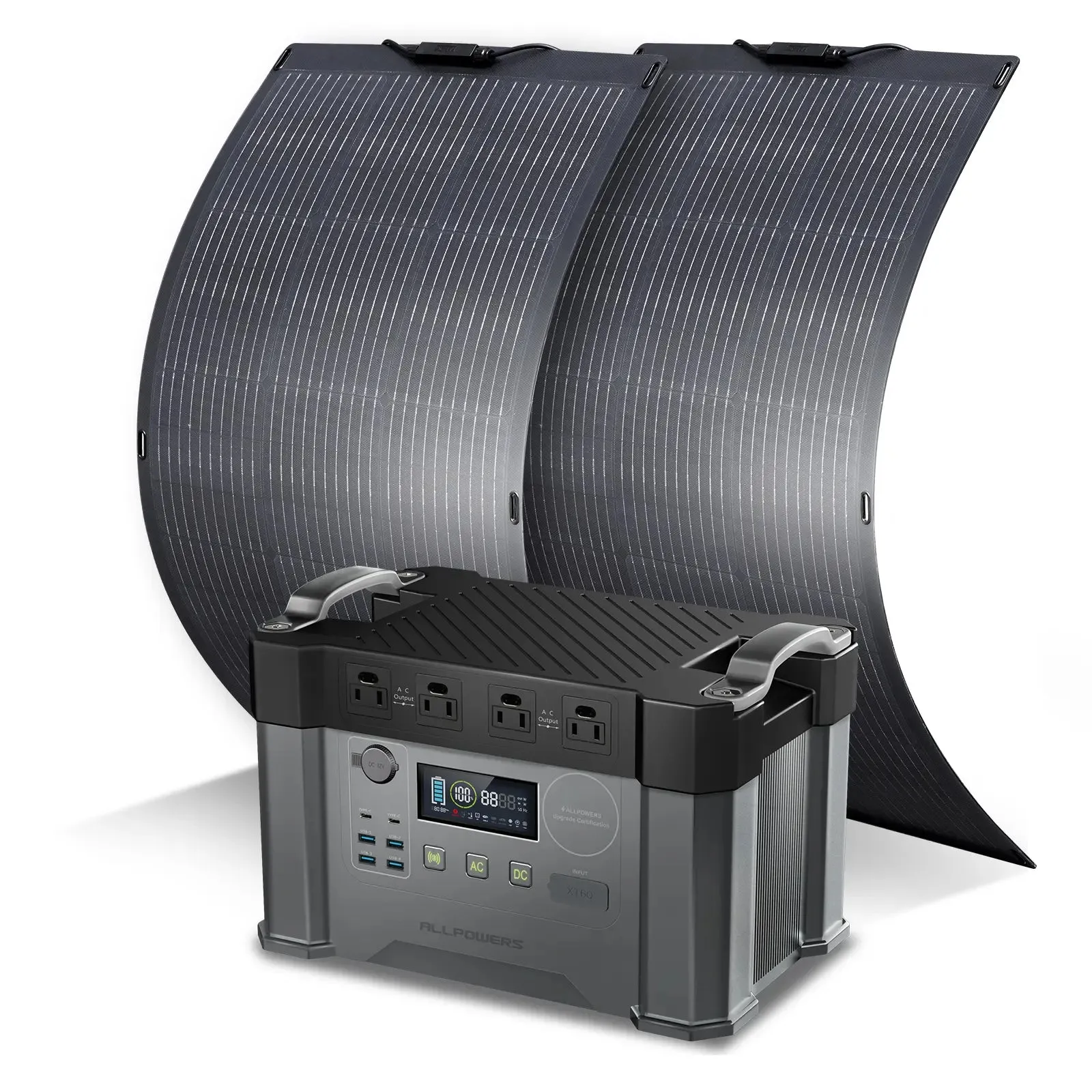 ALLPOWERS Solar Generator Kit 2000W (S2000   SF100 100W Flexible Solar Panel)