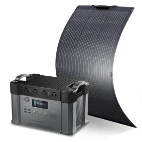 ALLPOWERS Solar Generator Kit 2000W (S2000   SF100 100W Flexible Solar Panel)