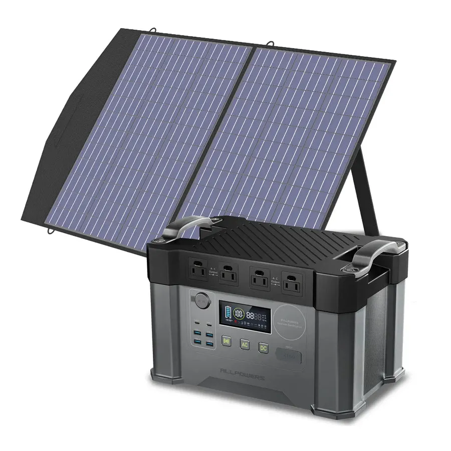 ALLPOWERS Solar Generator Kit 2000W (S2000   SP027 100W Solar Panel)