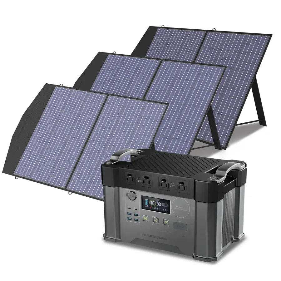 ALLPOWERS Solar Generator Kit 2000W (S2000   SP027 100W Solar Panel)