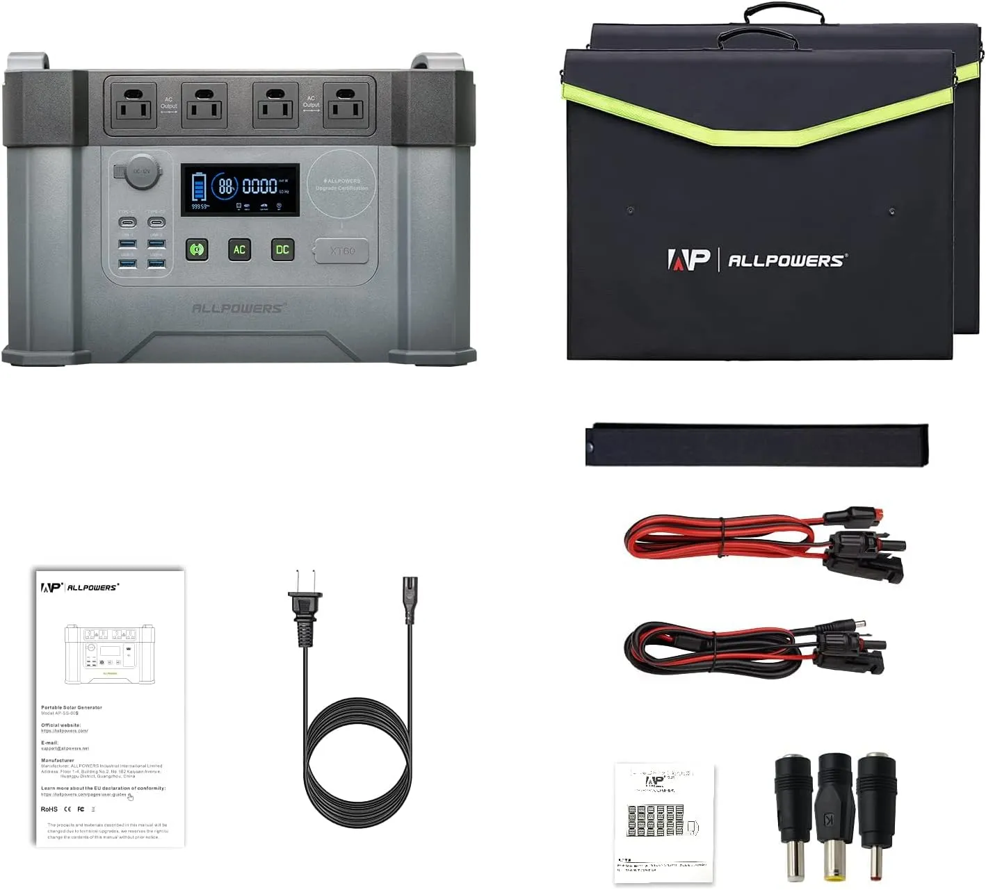 ALLPOWERS Solar Generator Kit 2000W (S2000   SP027 100W Solar Panel)