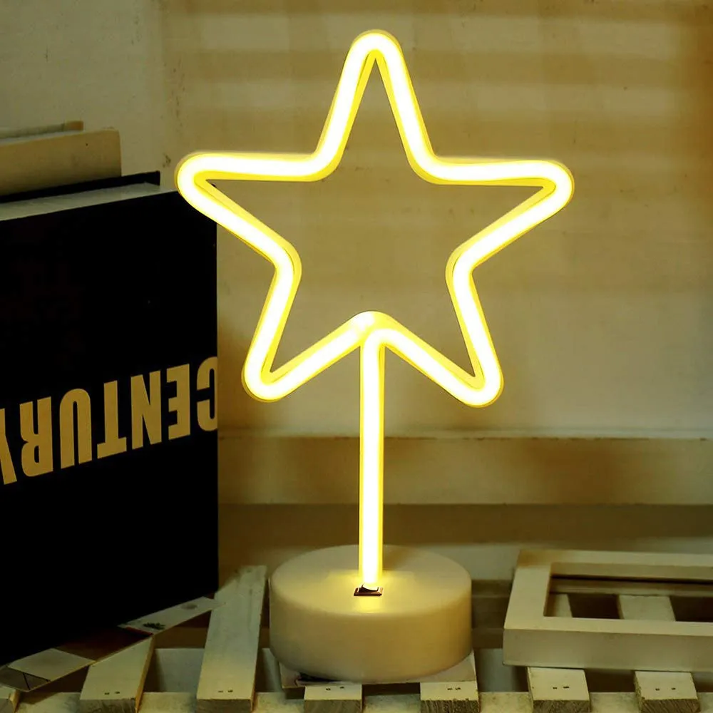AMZER Neon LED Holiday Light with Holder, Warm Fairy Decorative Lamp Night Light for Christmas, Wedding, Party, Bedroom