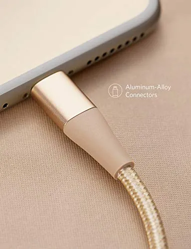 Anker iPhone Charger Cable 10 foot, PowerLine  II Lightning Cable, (10 ft MFi Certified) Extra Long iPhone Charging Cord Compatible with iPhone SE 11 Pro Max Xs MAX XR X 8 7 6S, iPad 8 and More (Gold)