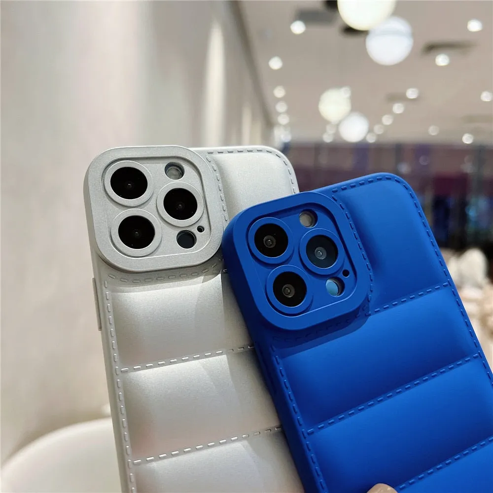 Anymob iPhone Matte Blue Jacket Silicone Case Camera Protection Shockproof Back Cover