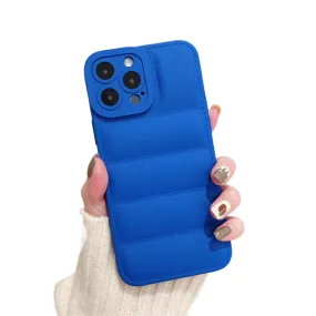 Anymob iPhone Matte Blue Jacket Silicone Case Camera Protection Shockproof Back Cover