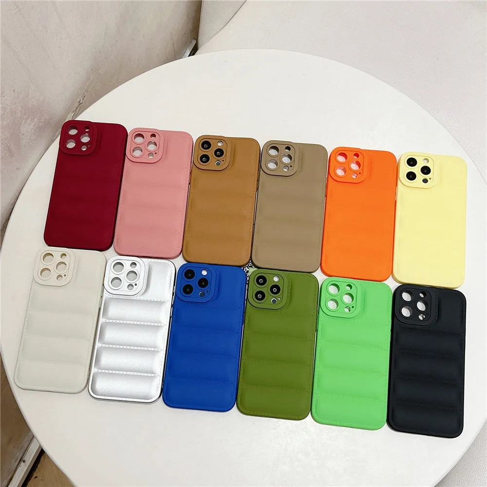 Anymob iPhone Matte Blue Jacket Silicone Case Camera Protection Shockproof Back Cover