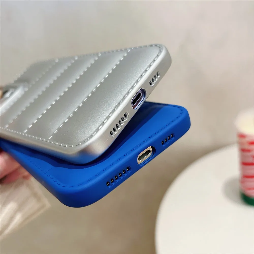 Anymob iPhone Matte Blue Jacket Silicone Case Camera Protection Shockproof Back Cover