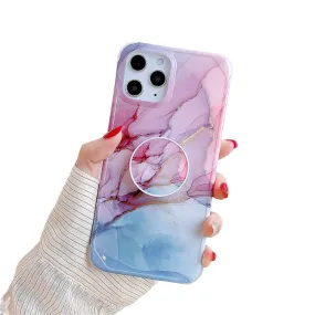 Anymob iPhone Red Violet Ring Protection Phone Case Gradient Marble Corner Shockproof Cover