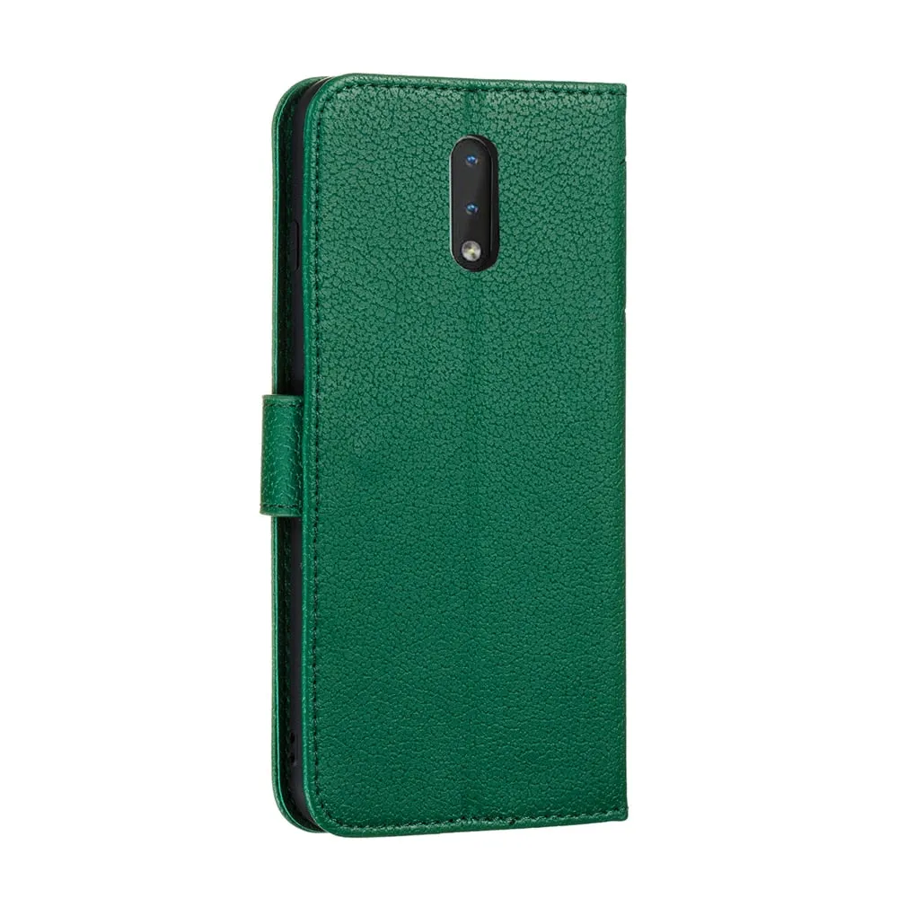 Anymob Nokia Green Leather Flip Case Feather Wallet Phone Cover Protection