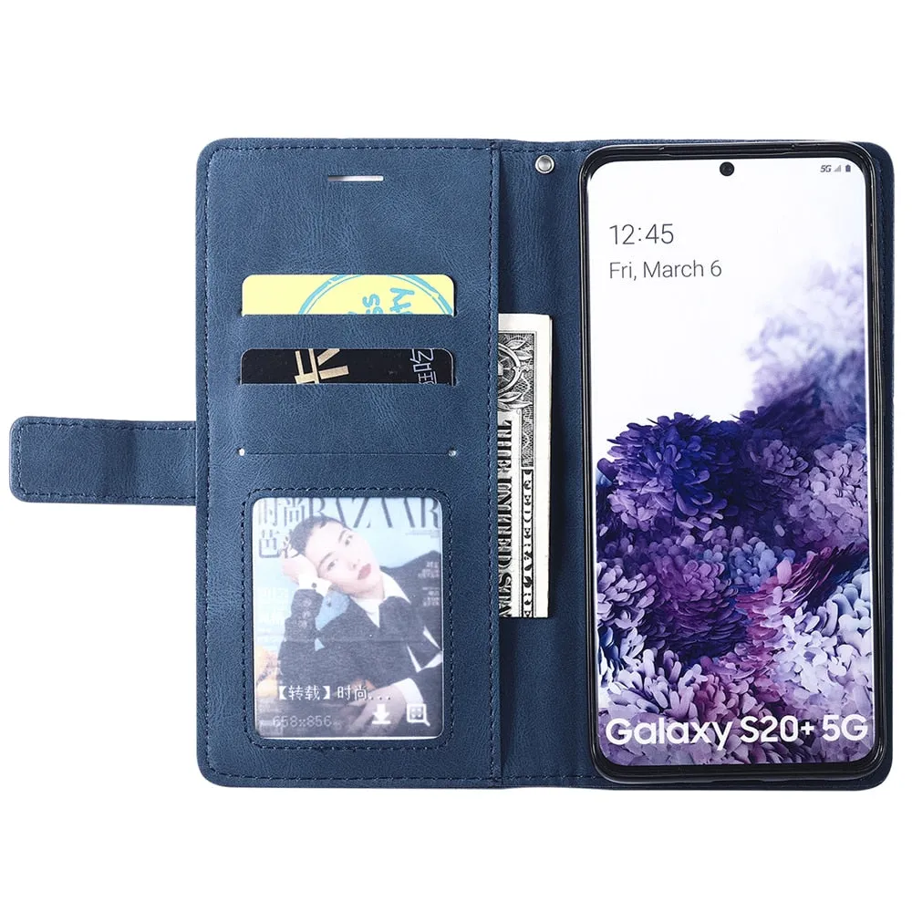 Anymob Samsung Black Flip Case Leather Phone Wallet Cover Protection