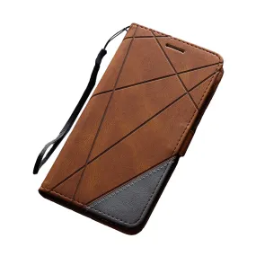 Anymob Samsung Brown Luxury Leather Case Mobile Phone Cover Protection