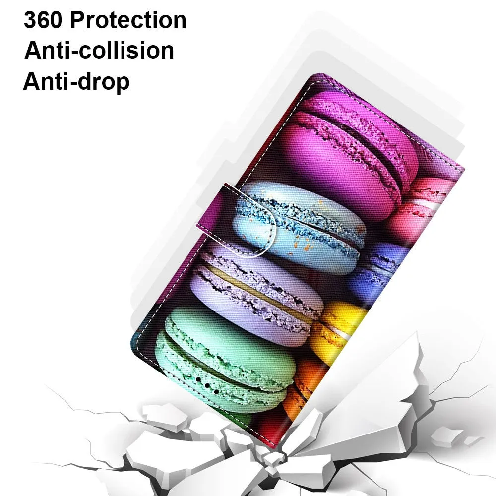 Anymob Samsung Case Blue and Red Butterfly Magnetic Flip Leather Card Slot Wallet Phone Cover Protection