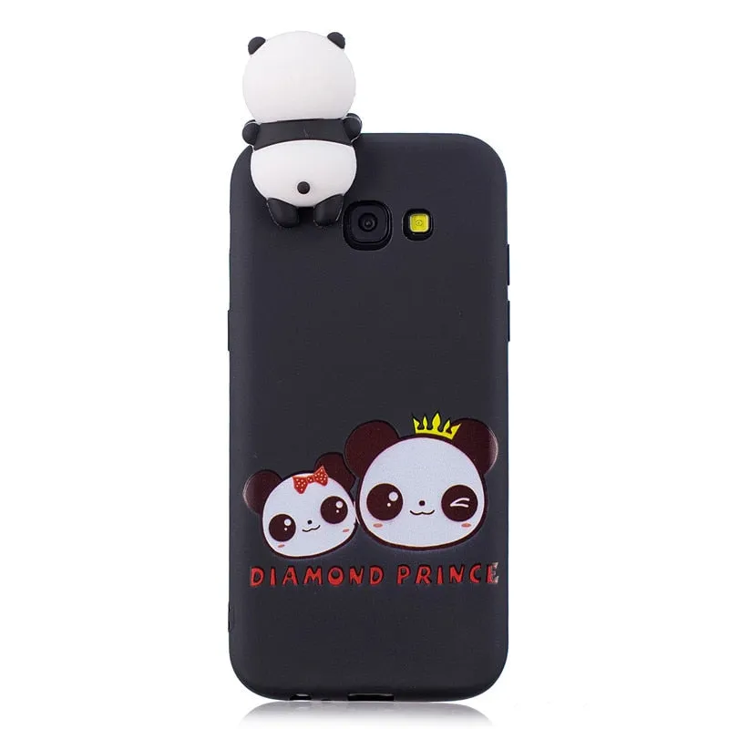 Anymob Samsung Case Blue Panda Soft Silicone 3D Unicorn Panda Phone Cover Protection