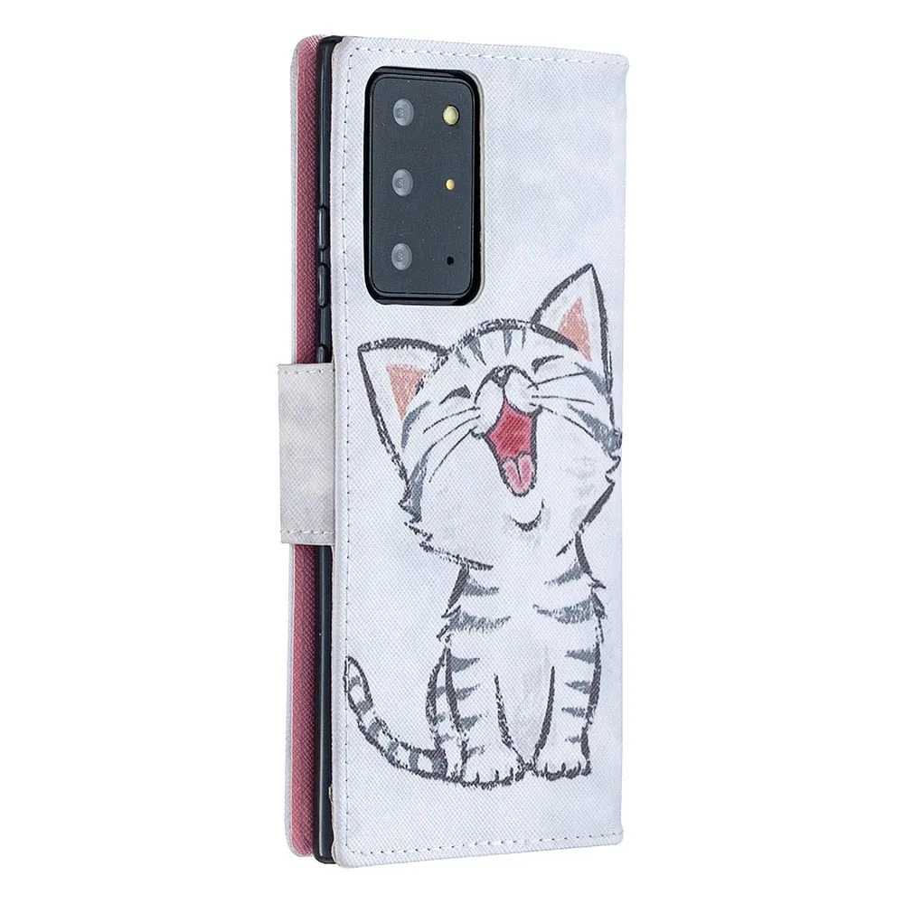 Anymob Samsung Case White And Gray Flower Design Flip Leather Wallet Phone Cover Protection
