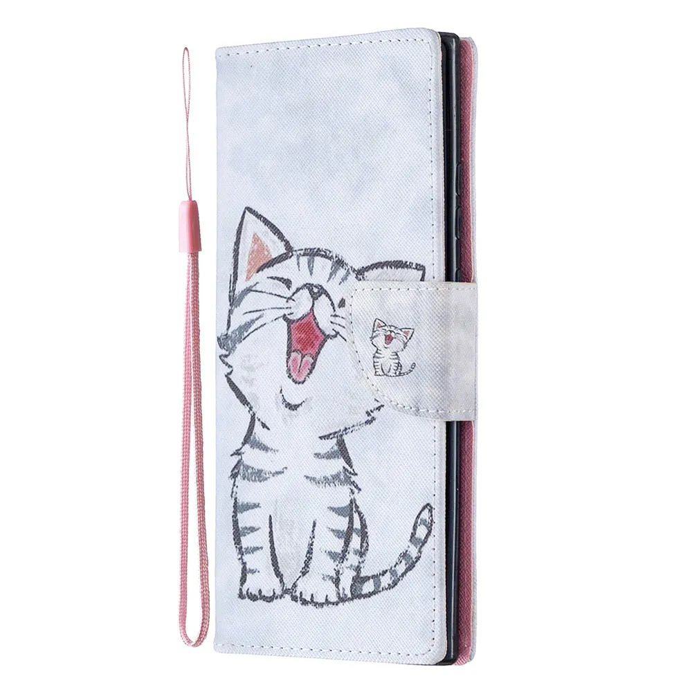 Anymob Samsung Case White And Gray Flower Design Flip Leather Wallet Phone Cover Protection