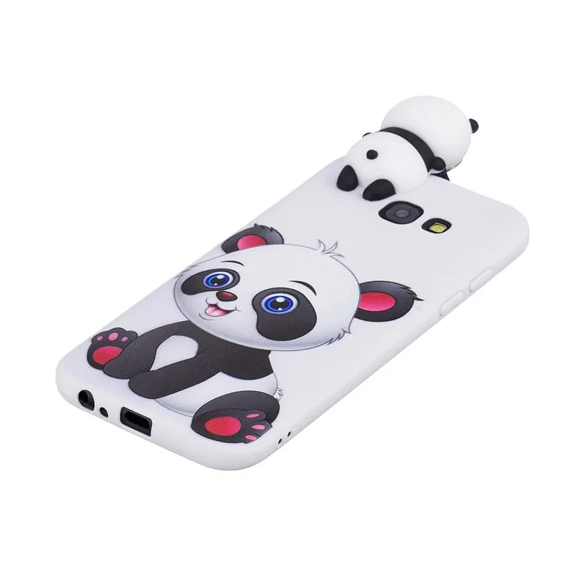 Anymob Samsung Case White Cat Soft Silicone 3D Unicorn Panda Phone Cover Protection