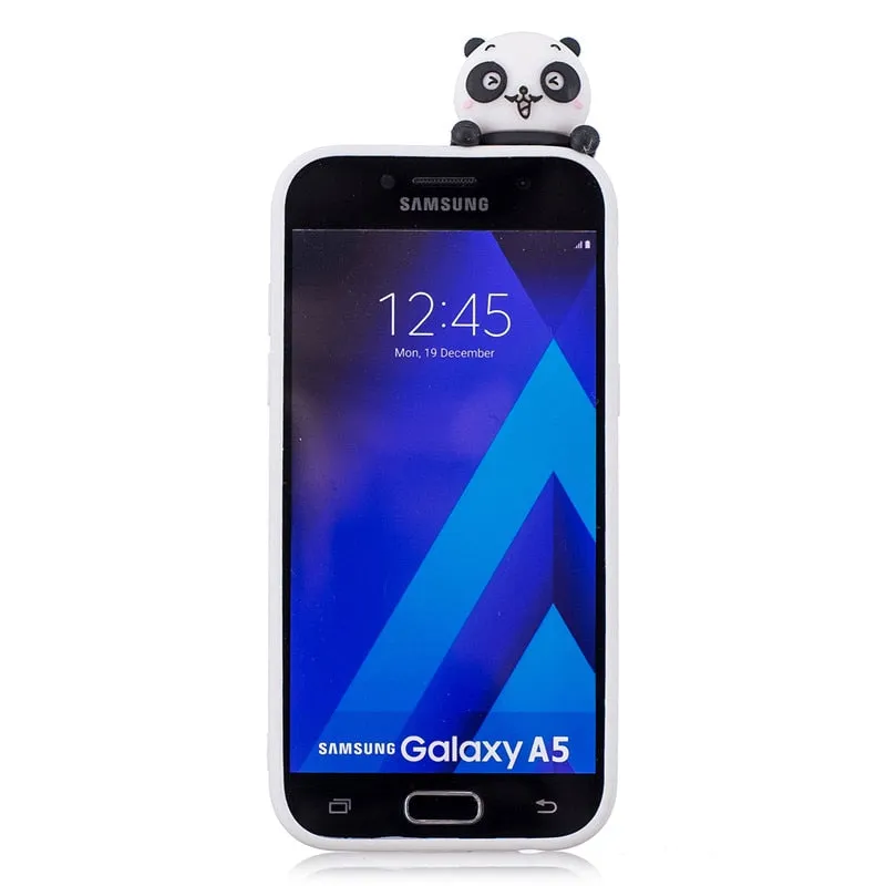 Anymob Samsung Case White Cat Soft Silicone 3D Unicorn Panda Phone Cover Protection