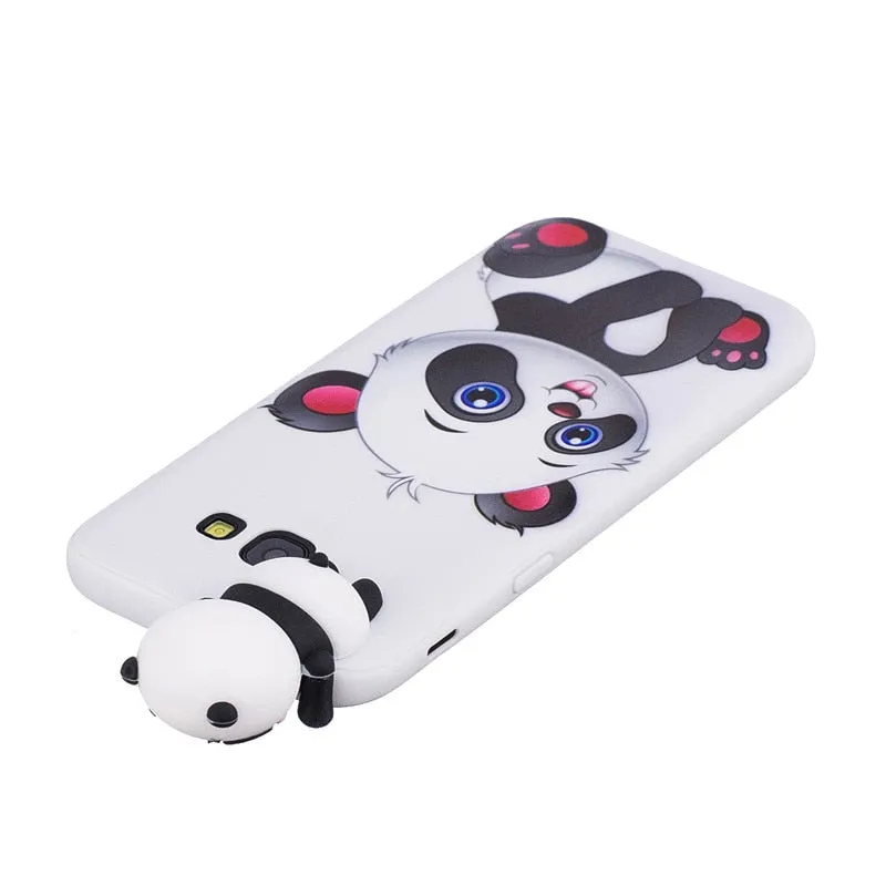 Anymob Samsung Case White Cat Soft Silicone 3D Unicorn Panda Phone Cover Protection